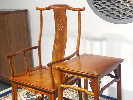 红桥红  家具严选  缅甸花梨（大果紫檀）【上博四出头官帽椅 三件套】 商品图5