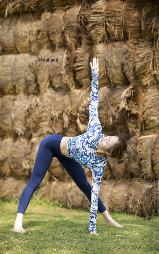 爆款好货 露脐圆领长袖-宝蓝凤尾叶 商品图2