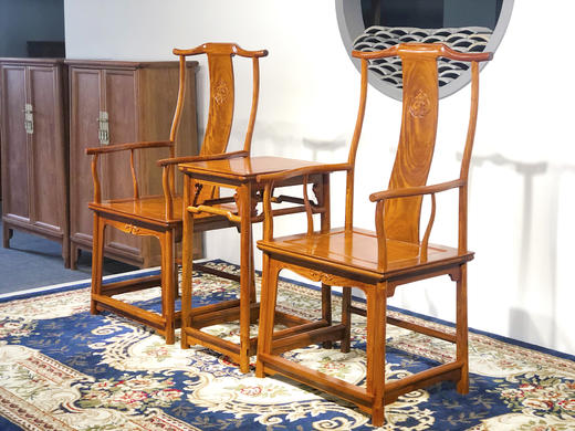 红桥红  家具严选  缅甸花梨（大果紫檀）【上博四出头官帽椅 三件套】 商品图6