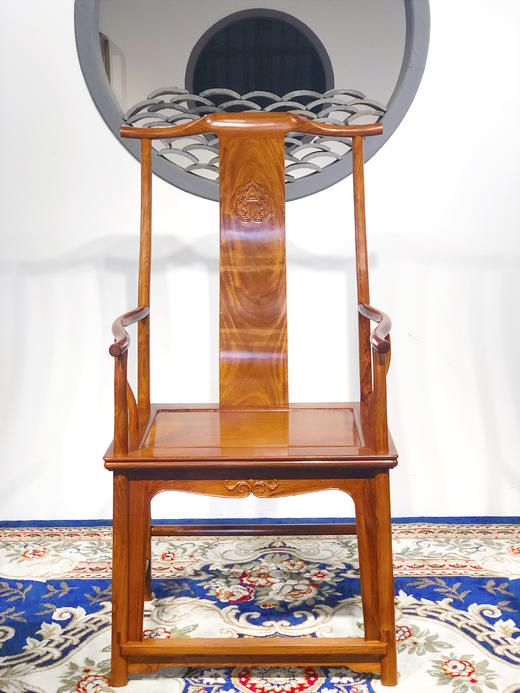 红桥红  家具严选  缅甸花梨（大果紫檀）【上博四出头官帽椅 三件套】 商品图7