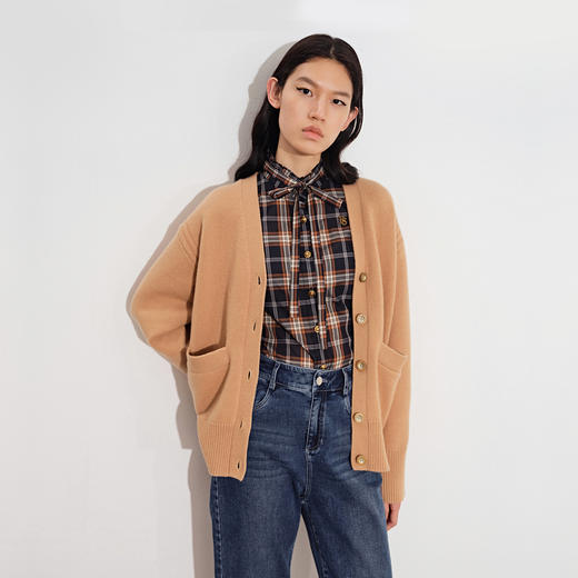 诗篇知性通勤毛针织开衫6C31306090 商品图0