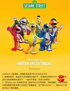 Mighty jaxx 芝麻街 12只/盒 盲盒 UPFUN