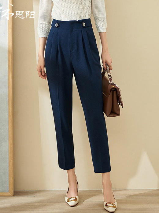 剩L/S/M/XL 米思阳网红爆款高腰显瘦裤子女春装时尚阔腿西装裤女小个子2131 商品图1