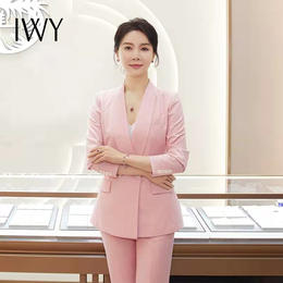 IWY/陈数-明星同款粉色西装套装通勤工作服201015CP1