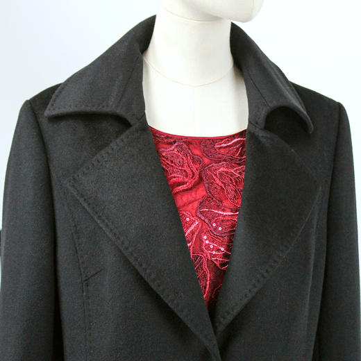 FOCALS福柯斯冬季新款修身长款纯色羊毛双面呢大衣外套FYQDK710N1 商品图3