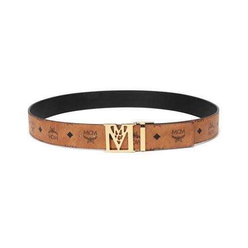 【国内现货】MCM/MCM 2021款 男女中性涂层帆布配皮板扣式双面皮带腰带 MXBAALM05 商品图3