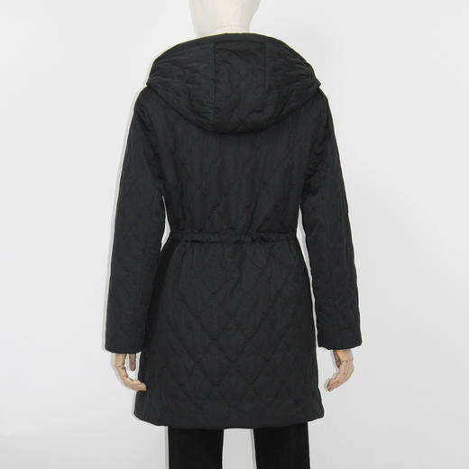 FOCALS福柯斯新款刺绣菱格宽薄棉服中长款连帽棉服F2YDE701N1 商品图2