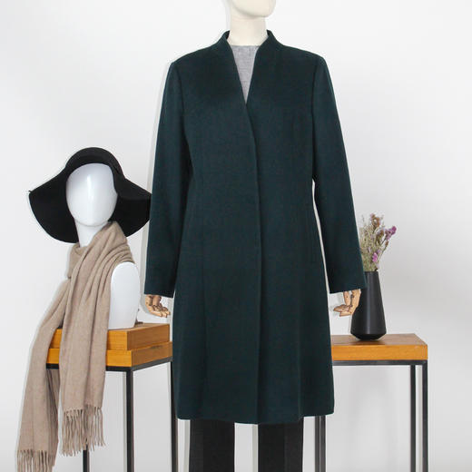 FOCALS福柯斯冬季新款修身中长款纯色羊毛羊绒大衣外套FYBDK750G7 商品图0