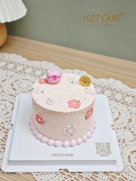 1027CAKE | 猪猪 手绘花花 简约