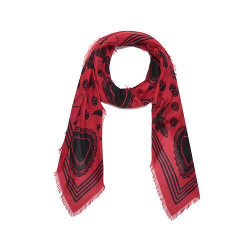 【国内现货】Alexander McQueen/亚历山大麦昆 2021款 女士莫代尔纤维围巾披肩 665607 3418Q 商品图6