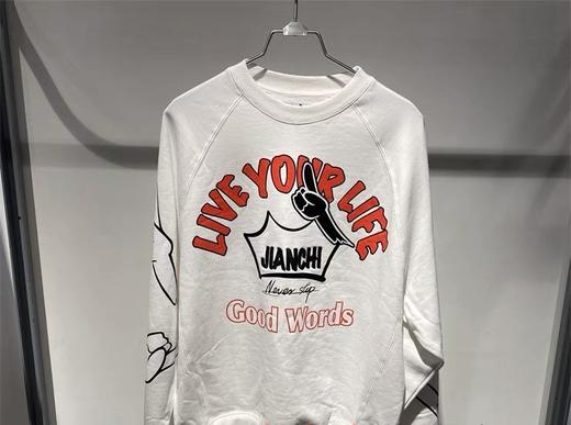 411006001 坚持我的/jasonwood男款 2021年冬季新品 圆领印花卫衣 商品图2