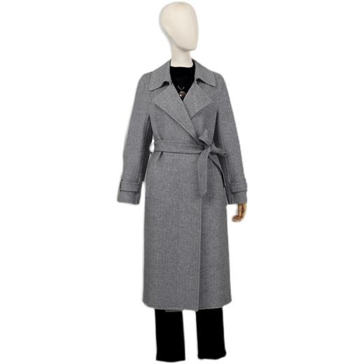 FOCALS福柯斯冬季新款中长款人字纹羊毛兔毛双面呢大衣FYJDK890A2 商品图4