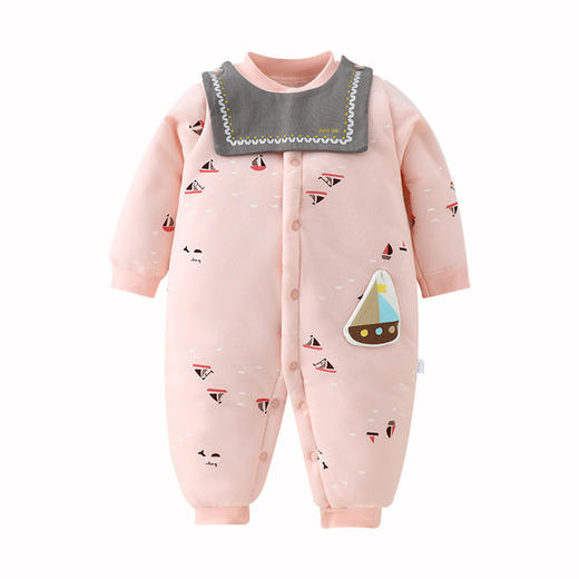 【纯棉当道 妈妈放心】A类纯棉婴儿连体衣秋冬保暖加厚棉质夹棉新生儿衣服爬服婴儿宝宝哈衣 商品图1