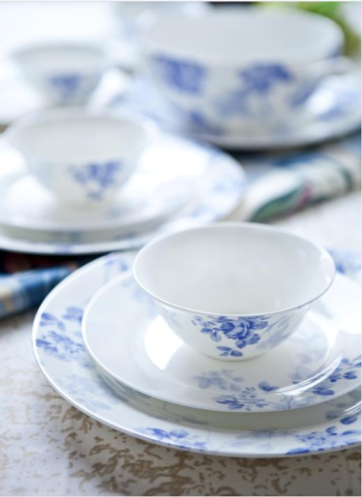 华光国瓷抗菌骨质瓷30头餐具 青青花语 商品图0