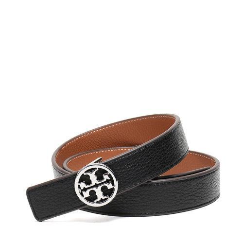 Tory Burch/汤丽柏琦 女士黑色棕色皮革双T金色板扣式双面皮带腰带 56643 商品图5