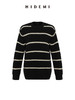 HIDEMI 浣熊毛黑白条纹粗针毛衣 商品缩略图6
