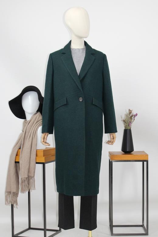 FOCALS福柯斯冬季新款休闲长款纯色羊毛大衣外套FYQDK826G7 商品图5