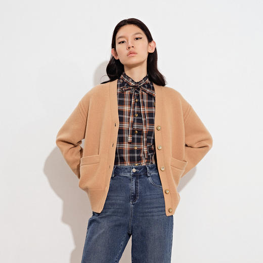 诗篇知性通勤毛针织开衫6C31306090 商品图2