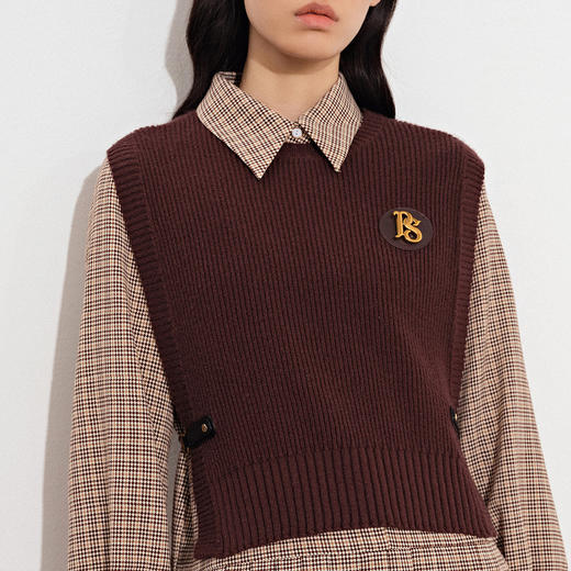 诗篇毛拼梭织连衣裙6C31306180 商品图3