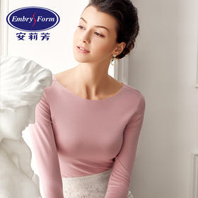 安莉芳秋冬圆领无痕修身暖衣上装女打底棉毛衫ED0286