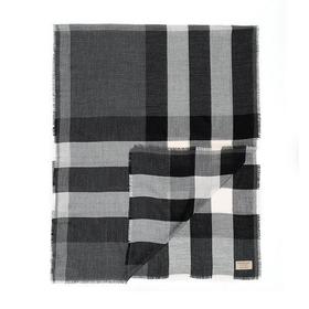 【国内现货】BURBERRY/博柏利 男女通用款中调灰色格纹羊绒围巾 39997101