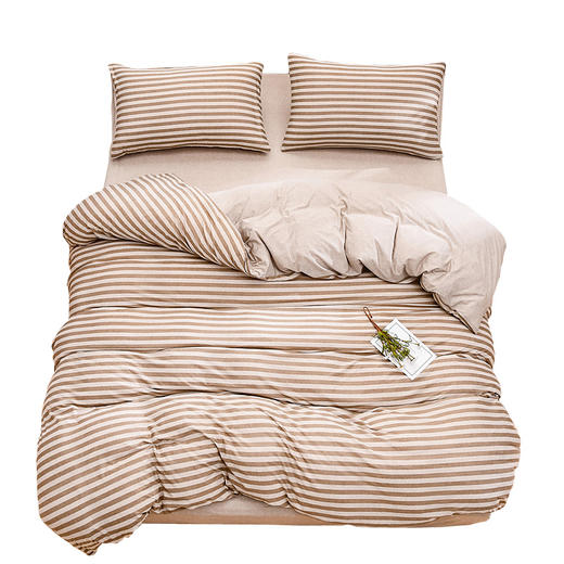 【店庆优选】无印良品优品天竺棉四件套MJ-T2020-2 仅限咖啡色 2m*2.3m 商品图0