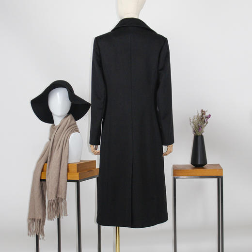 FOCALS福柯斯冬季新款修身长款纯色羊毛双面呢大衣外套FYQDK710N1 商品图2