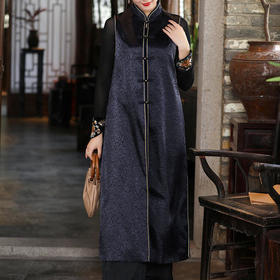 新款民族风披肩秋冬款无袖开衫复古重工刺绣长款宽松无袖外套FL99832