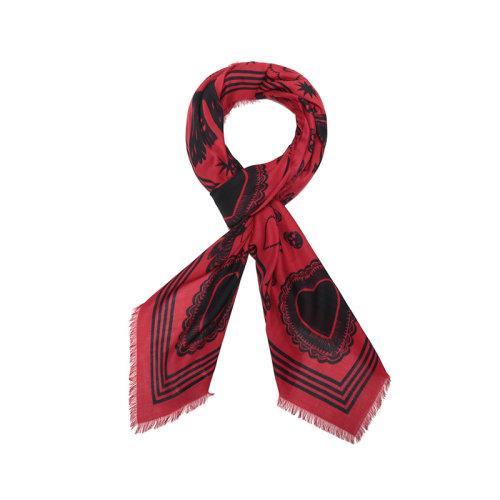 【国内现货】Alexander McQueen/亚历山大麦昆 2021款 女士莫代尔纤维围巾披肩 665607 3418Q 商品图7