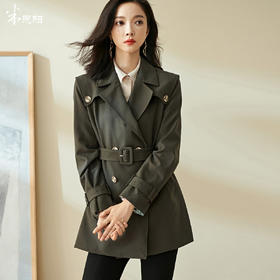 剩L/XL/XXL 米思阳2026春季新款英伦风时尚帅气系带收腰风衣女