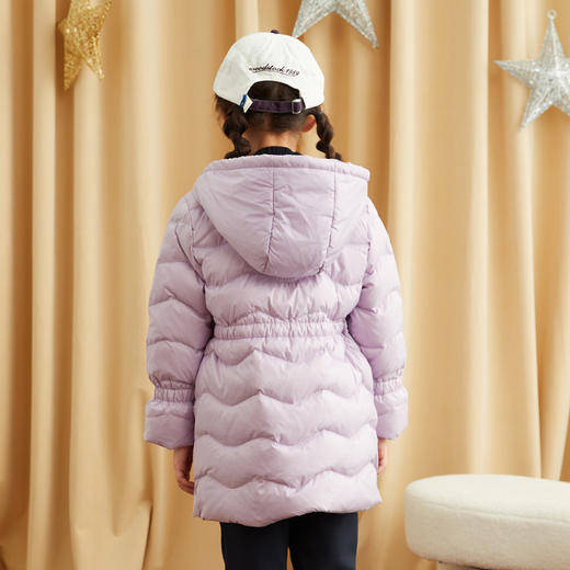【爱心图案90羽绒服】21年秋冬新品女童连帽90白鹅绒外套保暖羽绒服 商品图4