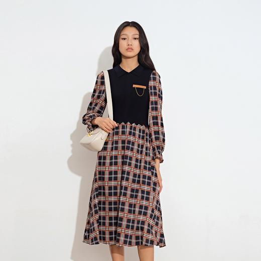 诗篇拼接款长连衣裙6C31306170 商品图2