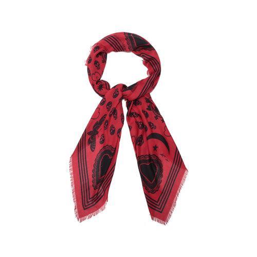 【国内现货】Alexander McQueen/亚历山大麦昆 2021款 女士莫代尔纤维围巾披肩 665607 3418Q 商品图5