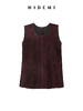HIDEMI 勃艮第红麂皮套装 纽扣式背心/半身长裙 商品缩略图12