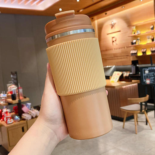【简约咖啡杯】便携办公304不锈钢杯子餐饮用具大容量车载保温杯男女学生水杯 商品图5