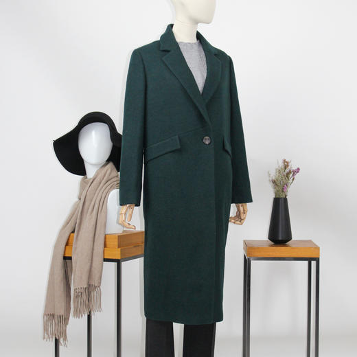FOCALS福柯斯冬季新款休闲长款纯色羊毛大衣外套FYQDK826G7 商品图1