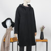 FOCALS福柯斯冬季新款长款纯色连帽拉链羊毛大衣外套FYQDK830N1 商品缩略图1