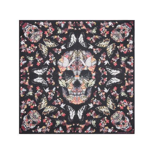 【国内现货】Alexander McQueen/亚历山大麦昆 2021款 女士桑蚕丝方巾丝巾围巾 639612 3011Q 商品图3