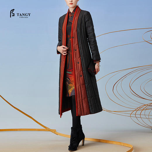 TANGY Collection/天意精品2021年秋冬新品撞色拼接（鹅绒）羽绒服 商品图0