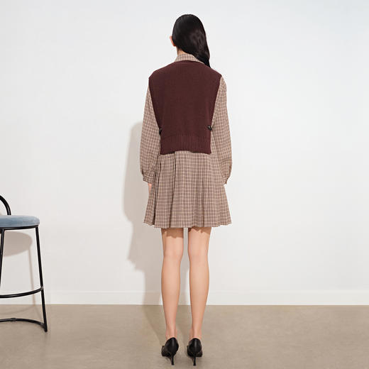 诗篇毛拼梭织连衣裙6C31306180 商品图4