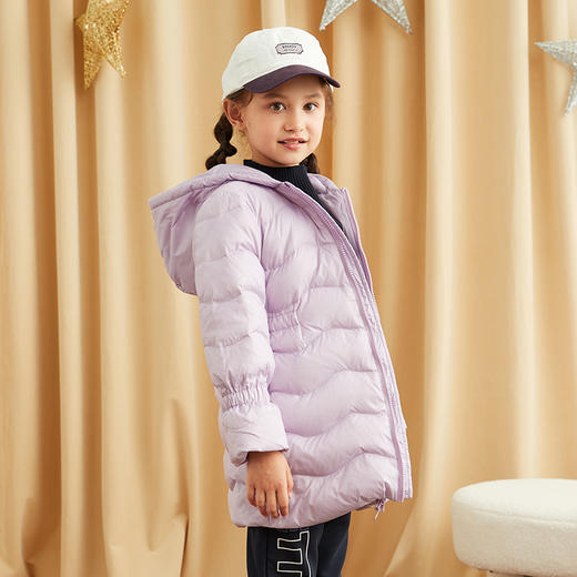 【爱心图案90羽绒服】21年秋冬新品女童连帽90白鹅绒外套保暖羽绒服 商品图3