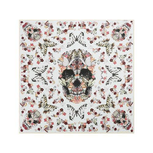 【国内现货】Alexander McQueen/亚历山大麦昆 2021款 女士桑蚕丝方巾丝巾围巾 639612 3011Q 商品图8