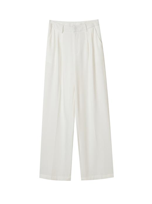 HeyDress白色直筒阔腿裤女春夏高腰垂感棉麻宽松休闲百搭拖地裤子 商品图4