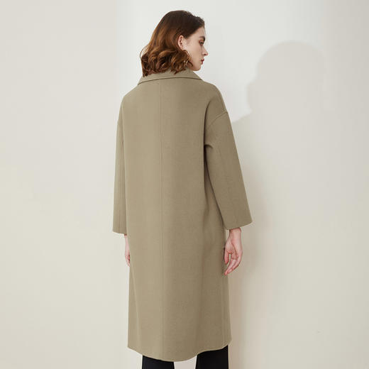 LH9C3斯尔丽瑟俪2021秋冬新款暗门襟气质大口袋羊毛双面呢中长款大衣 商品图1
