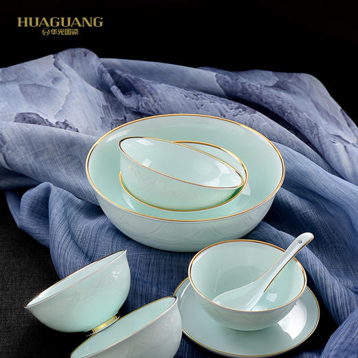华光国瓷（青）28头餐具 千峰翠色 商品图1