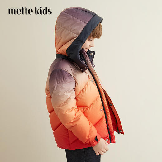 【童装连帽渐变色羽绒服】21年男童90白鹅绒羽绒服潮流渐变色保暖外套 商品图0