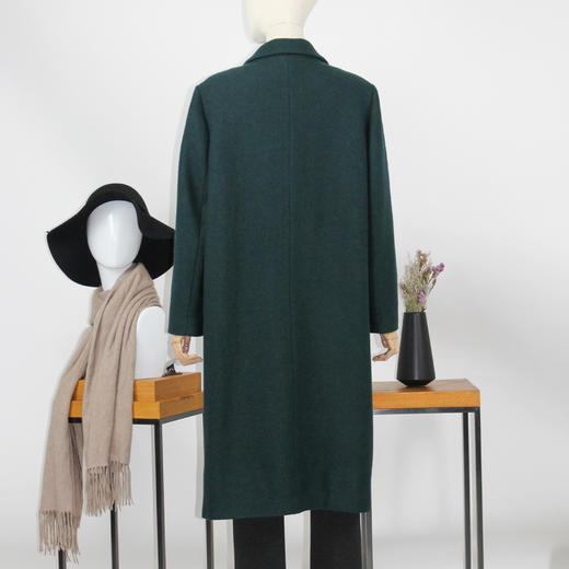 FOCALS福柯斯冬季新款休闲长款纯色羊毛大衣外套FYQDK826G7 商品图2