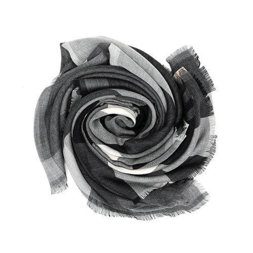 【国内现货】BURBERRY/博柏利 男女通用款中调灰色格纹羊绒围巾 39997101 商品图2