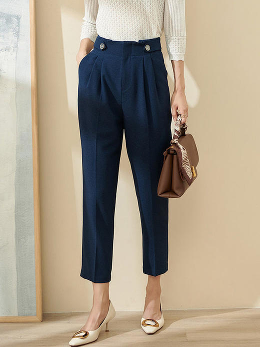 剩L/S/M/XL 米思阳网红爆款高腰显瘦裤子女春装时尚阔腿西装裤女小个子2131 商品图2