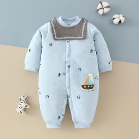【纯棉当道 妈妈放心】A类纯棉婴儿连体衣秋冬保暖加厚棉质夹棉新生儿衣服爬服婴儿宝宝哈衣